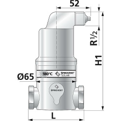 Mikroluftblasenabscheider Spirovent Solar AutoClose 1&quot;, horizontal