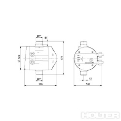 Grundfos Steuerung PM1-22 druckabh&auml;ngig 230V Einschaltdruck 2,2bar mit 1,5m Kabel und Schukostecker