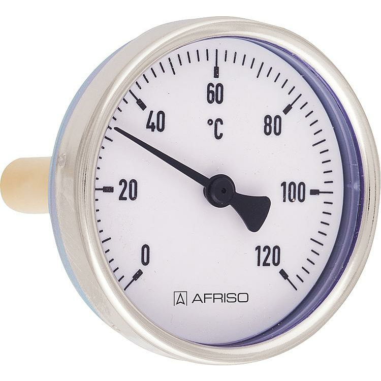 Bimetall-Zeigerthermometer 1/2&quot; 40mm 0-120 C&deg; mit Stahlblechgeh&auml;use
