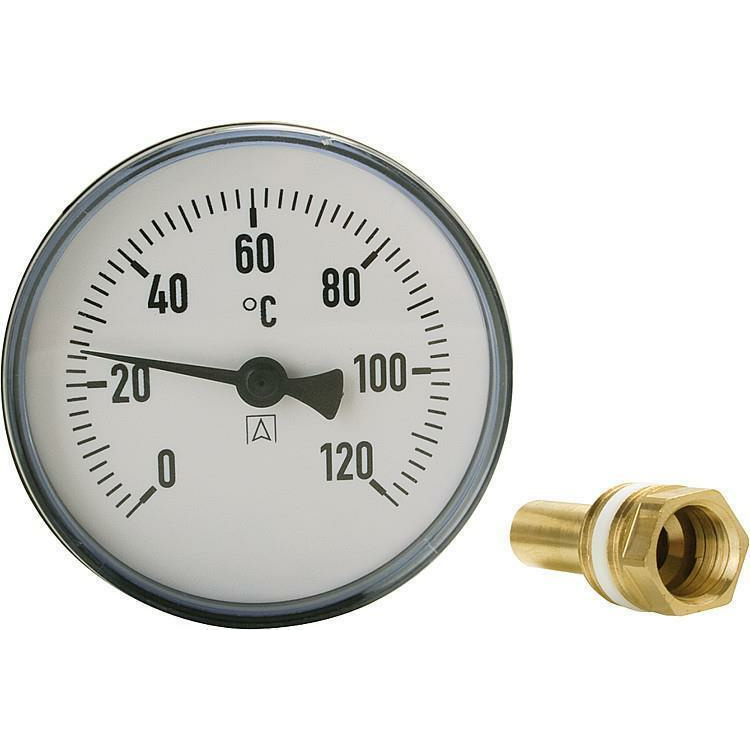 Bimetall-Zeigerthermometer &oslash; 100 mm DN 15 (&frac12;&ldquo;) 40 mm