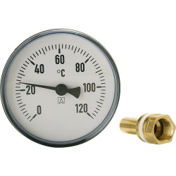 Bimetall-Zeigerthermometer &oslash; 100 mm DN 15...
