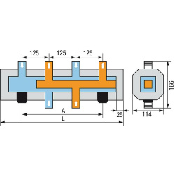 MIK Heizkreisverteiler 1" DN25 HV50 2 Heizkr. inkl....