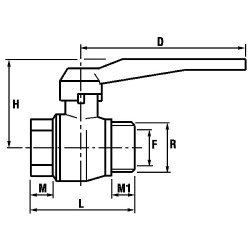 Kugelhahn Durchgang mit Hebel R 1/4&quot; IGxAG