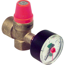 Sicherheitsventil Heizung mit Manometer DN15 1/2"