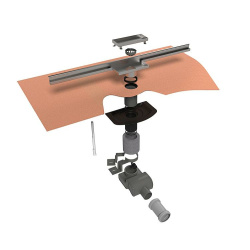 Komplett-Set Duschrinne Wall 800mm ,Einbauhöhe ab 91 mm