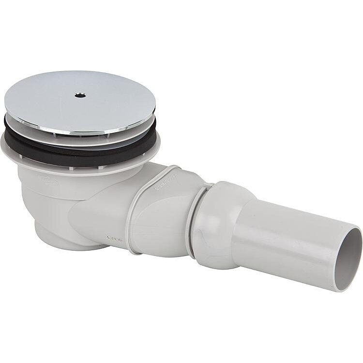 SANIT Duschablauf 823/90FW – 60 Mm Einbauhöhe, Waagerechter Abgang, Verchromt