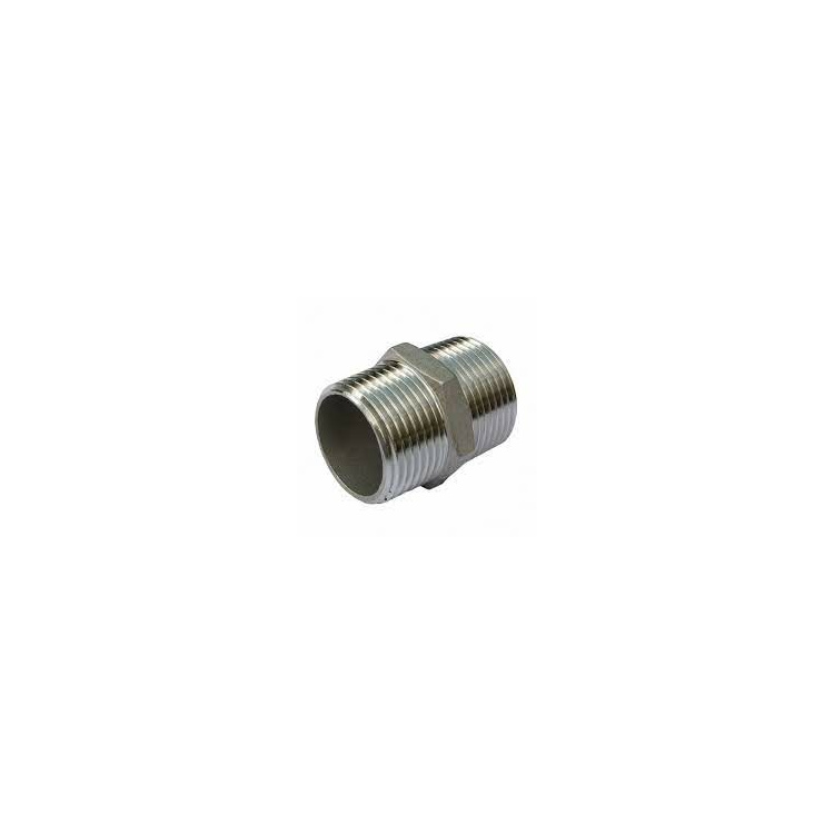 Edelstahl Sechskant Doppelnippel DN 40 (6/4")