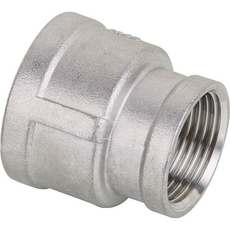 Edelstahl Reduktionsmuffe DN 15 (1/2&quot;) x DN 10 (3/8&rdquo;)