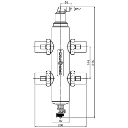 Hydraulische Weiche SpiroCross&reg; AX100 DN25 1&quot; mit Luft- und Schlammabscheidung