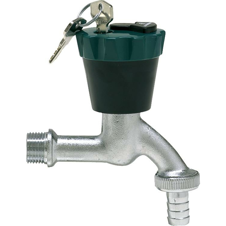 Schlösser Wasser-Safe mit Schlauchverschraubung mit Schlüsselpaar, matt-verchromt