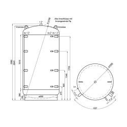 TWL Pufferspeicher 2000 L ohne Reg.