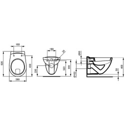 Wand-WC Flachspüler EUROVIT weiß