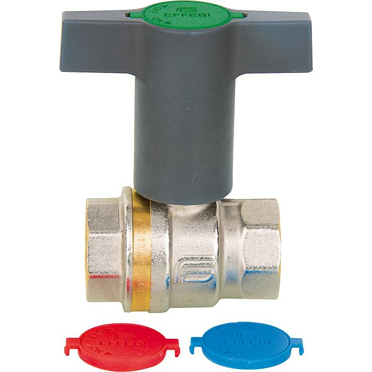 Messingkugelhahn DN32 5/4" mit T-Griff aus Kunststoff