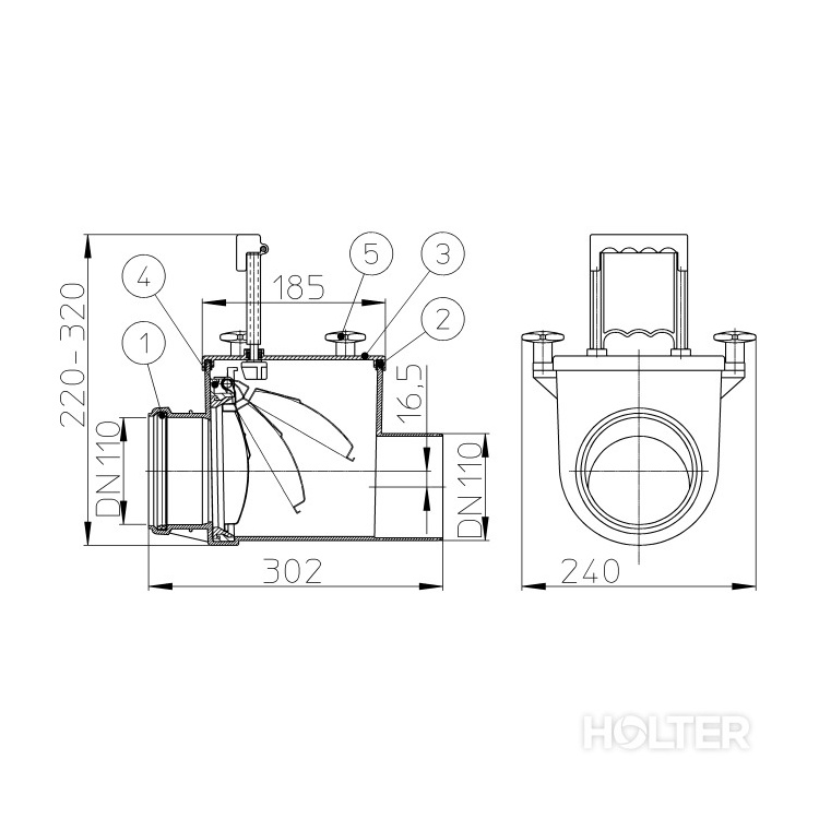 R&uuml;ckstauklappe HL710.1