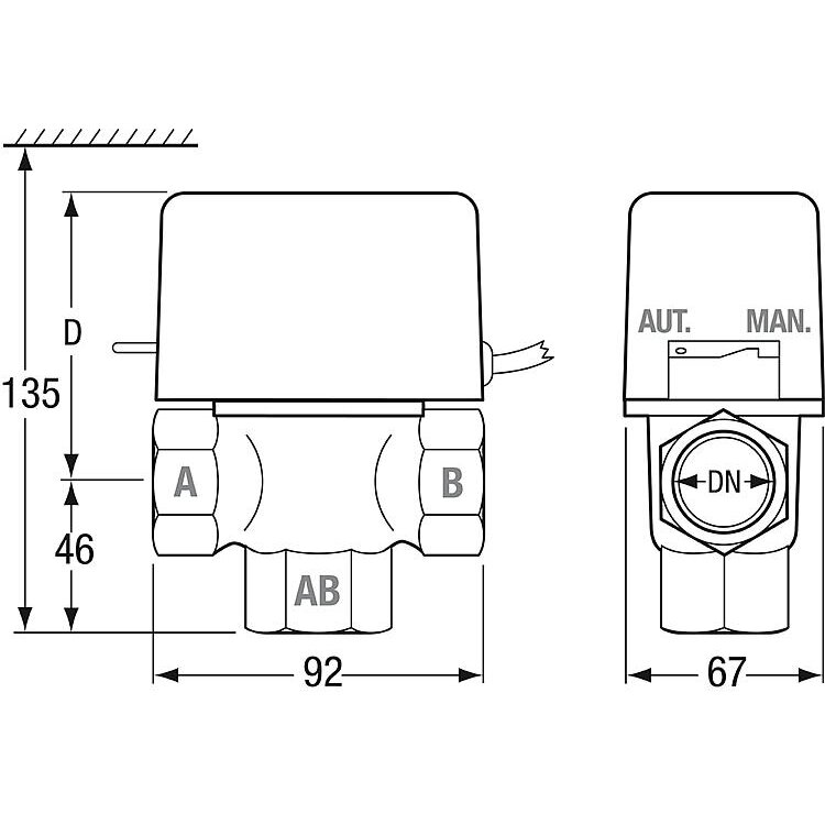 DEWIN Thermostatisches Mischventil, 3 Wege Zonenventil Elektrisch Kugelventil DN20 Messing Wassermischventil G3/4-Gewinde für Solarwarmwasserbereiter Heißwassergeräte Unterbodenheizung Haus DEWIN Thermostatisches Mischventil, 3 Wege Zonenventil Elektrisch Kugelventil DN20 Messing Wassermischventil G3/4-Gewinde für Solarwarmwasserbereiter Heißwassergeräte Unterbodenheizung Haus
