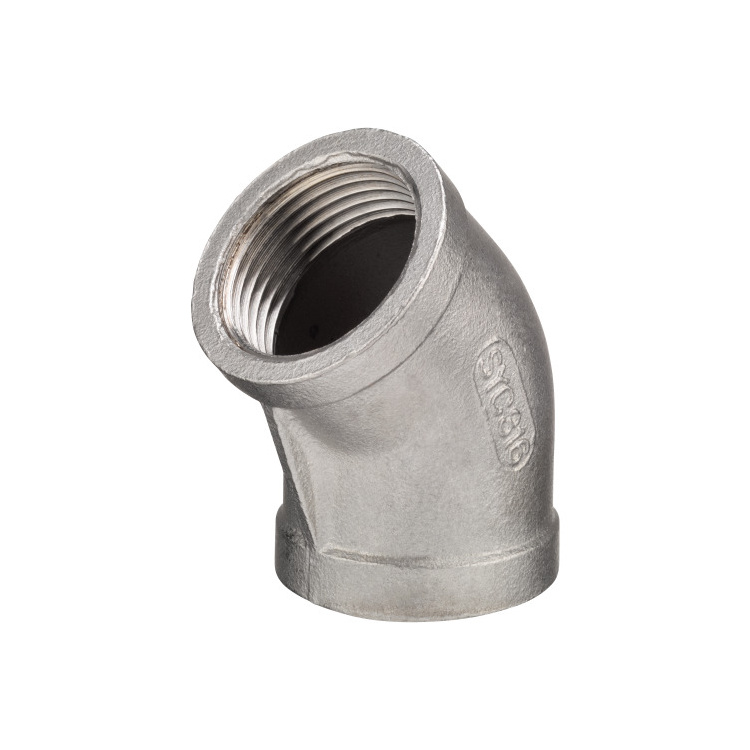 Edelstahl Winkel 45° IG/IG DN40 1 1/2"