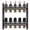 Fussbodenheizungsverteiler 9 Kreis aus Edelstahl mit Flowmeter