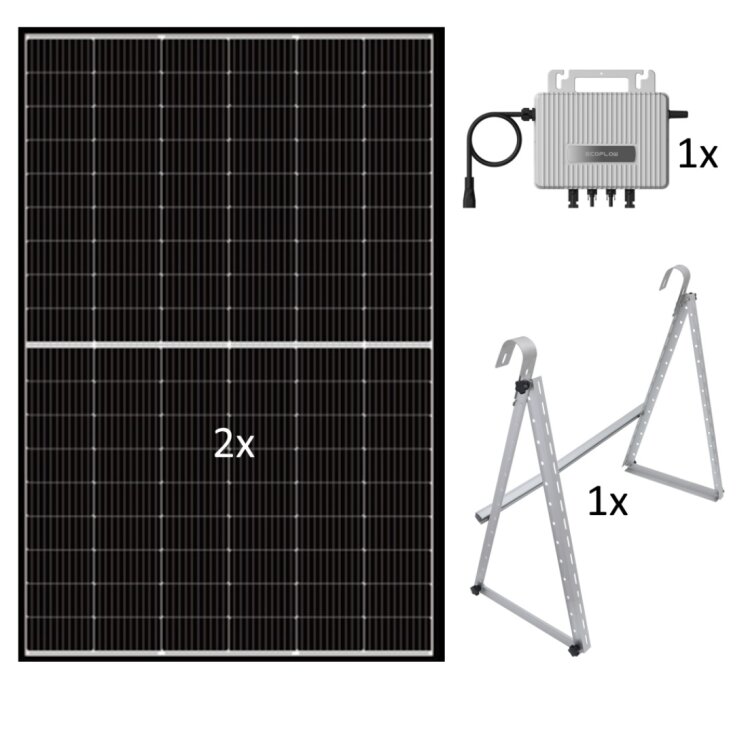 Balkonkraftwerk JA Ecoflow 900 Watt Komplettset
