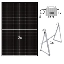 Balkonkraftwerk JA Ecoflow 900 Watt Komplettset
