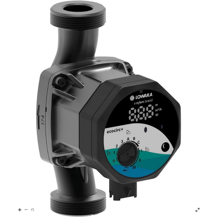 Heizungspumpe Lowara ecocirc+ L 25-8, DN25(1"), PN10, 230V, Baulänge 180mm