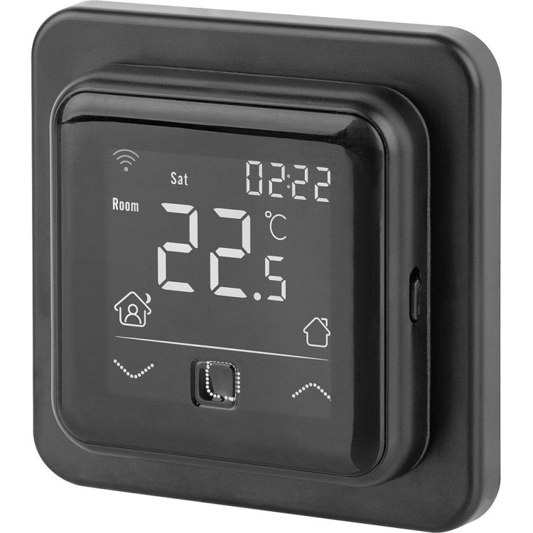 Unterputz-Raumthermostat Graphitschwarz digital C16 WiFi mit Bodensensor