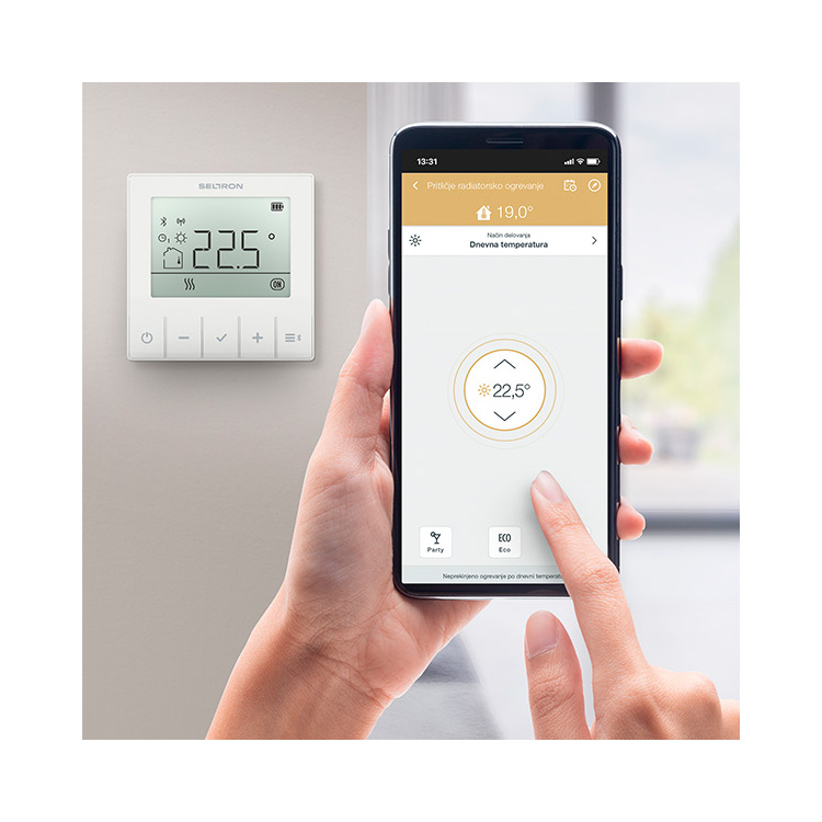 Raumthermostat SELTRON WT1B, kabellos, batteriebetrieben, Aufputz