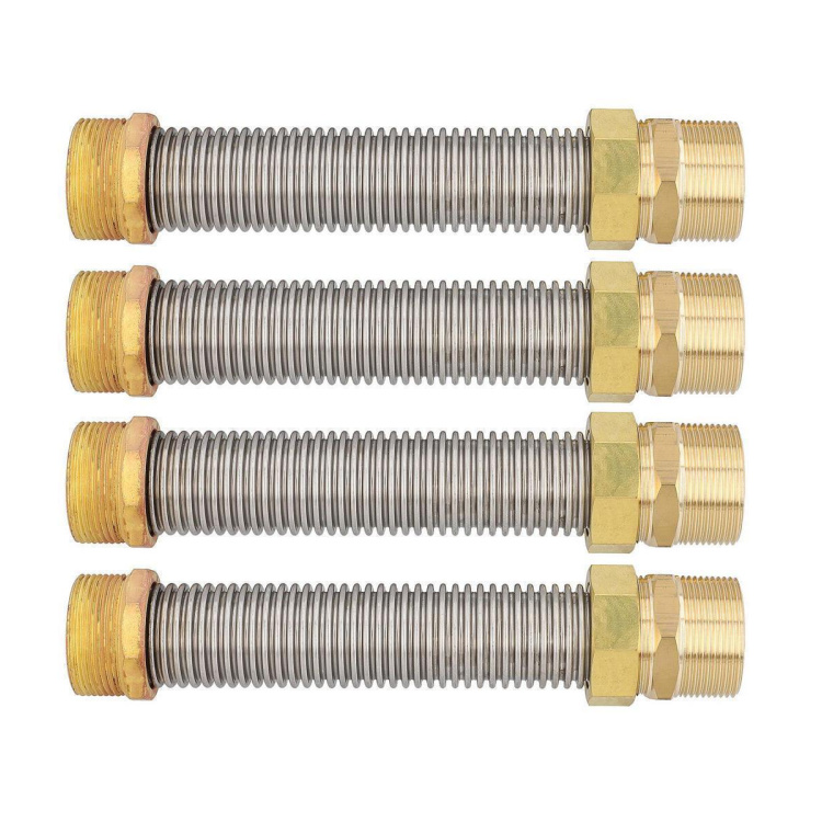 Pufferspeicher-Verbinder-Wellrohrset 11/2"AG x 200mm, V4A, VPE = 4 Stück