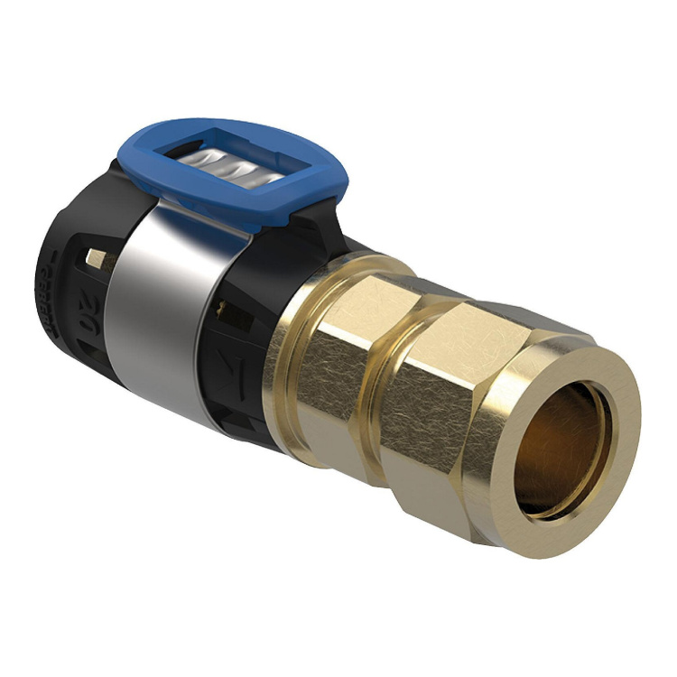 Geberit Flowfit Übergang 16mm auf 15mm Stahl-CU Klemmring