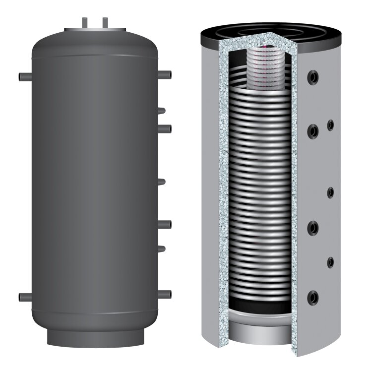 Hygienepufferspeicher KEH 500 L mit Großflächenwärmetauscher