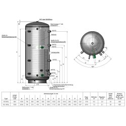 Hygienepufferspeicher HS2 1000 mit 2 Solarregister Ditech...