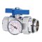 Kugelhahn mit Thermometer DN25 1" blau