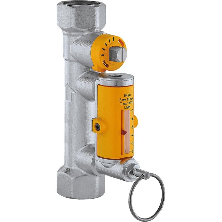 Durchflussmengenregler Caleffi Solar, DN25 1" 10-40 l/min Messing vernickelt