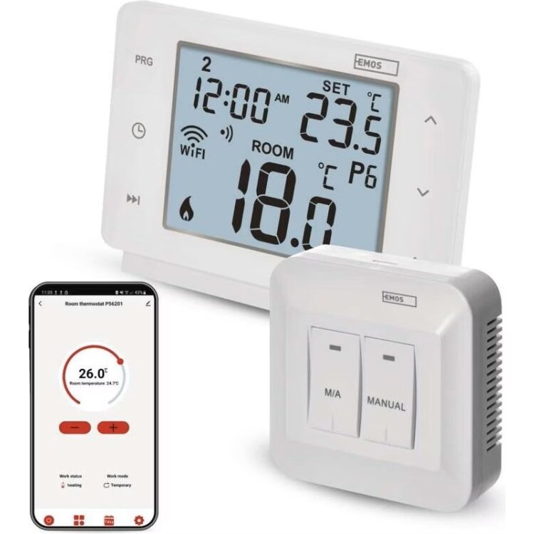 Emos Raumthermostat P56211 mit WiFi, programmierbar, kabellos