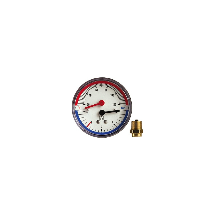 Thermomanometer TM 80 80 mm durch, R 1/2&quot;, 0-4 bar