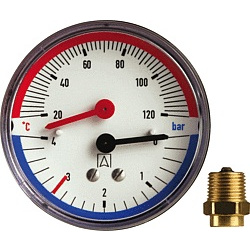 Thermomanometer TM 80 80 mm durch, R 1/2", 0-4 bar