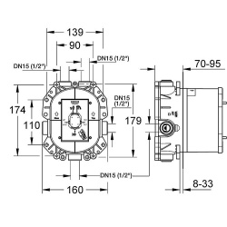 Universal UP-Thermostatbatterie Grohe Rapido T