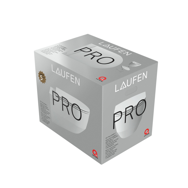 Laufen Wand-Tiefspül-WC-Set PRO PACK spülrandlos, weiss