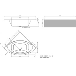 Vigour Eck-Badewanne 140x140