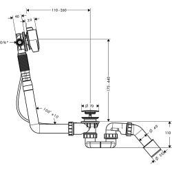 HG Wanneneinlauf mit Ab-Überlaufgarnitur Exafill S