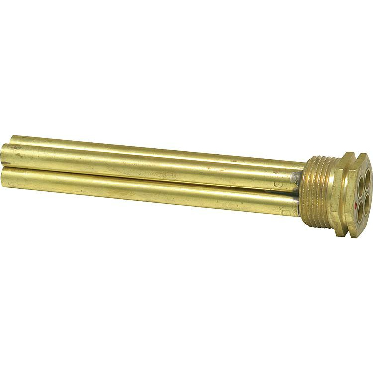 Tauchhülse 3/4 Messing mit 7mm Innendurchmesser für 4 Fühler, Einbaulänge 130mm