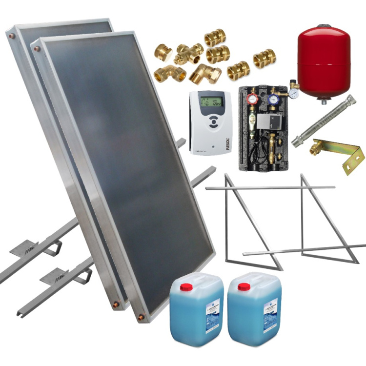 Solarpaket 4m² Flachkollektoren Sunex AMP