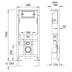 Unterputzspülkasten 1020 mit Geberit Spülkasten