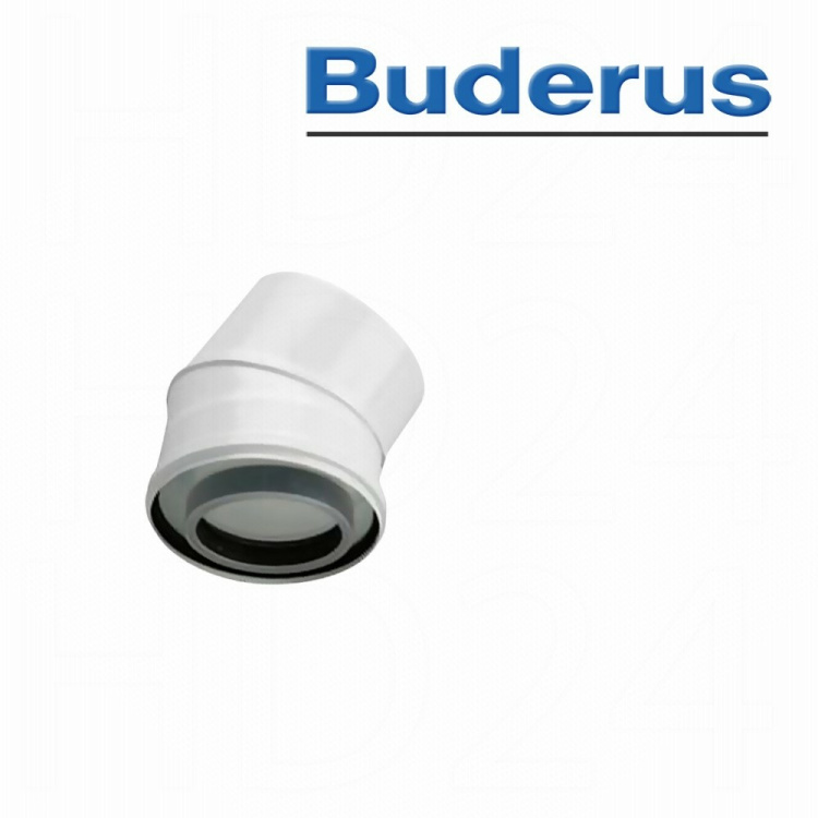 Buderus Konzentrischer Bogen, weiß, Ø 80/125mm, 45°